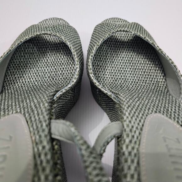 NEW Schutz Neith Straw Wedge Sandal Platform Green Raffia Size 9.5 - Picture 10 of 13